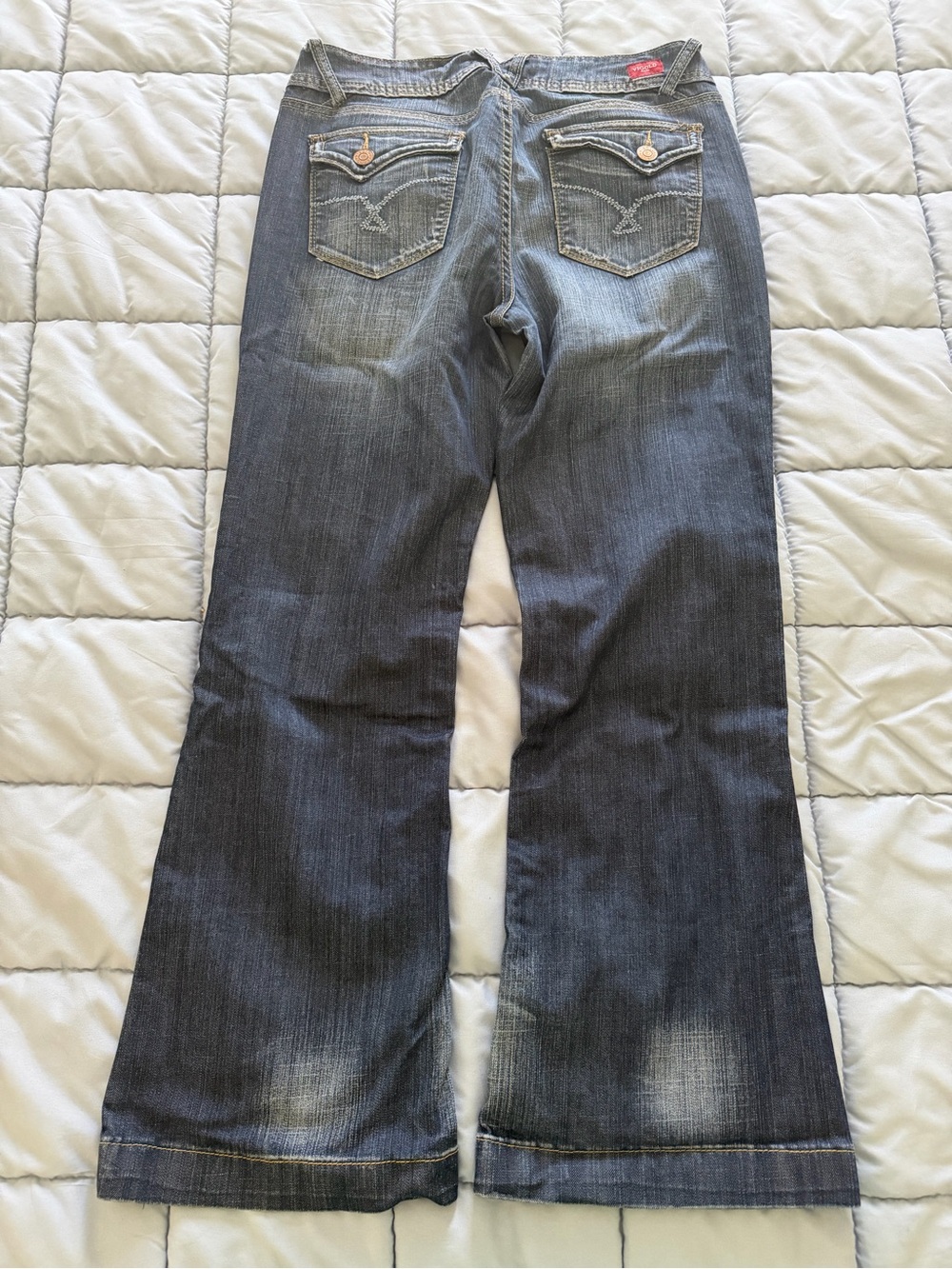 Vigold Dark Blue Faded Flare Jeans - Picture 4 of 4